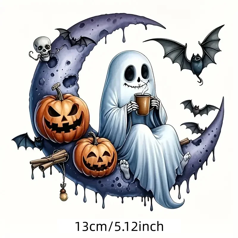 1 piece of Halloween pumpkin, coffee, moon, bat vinyl stickers, evil spirits, and pumpkin drink coffee-
