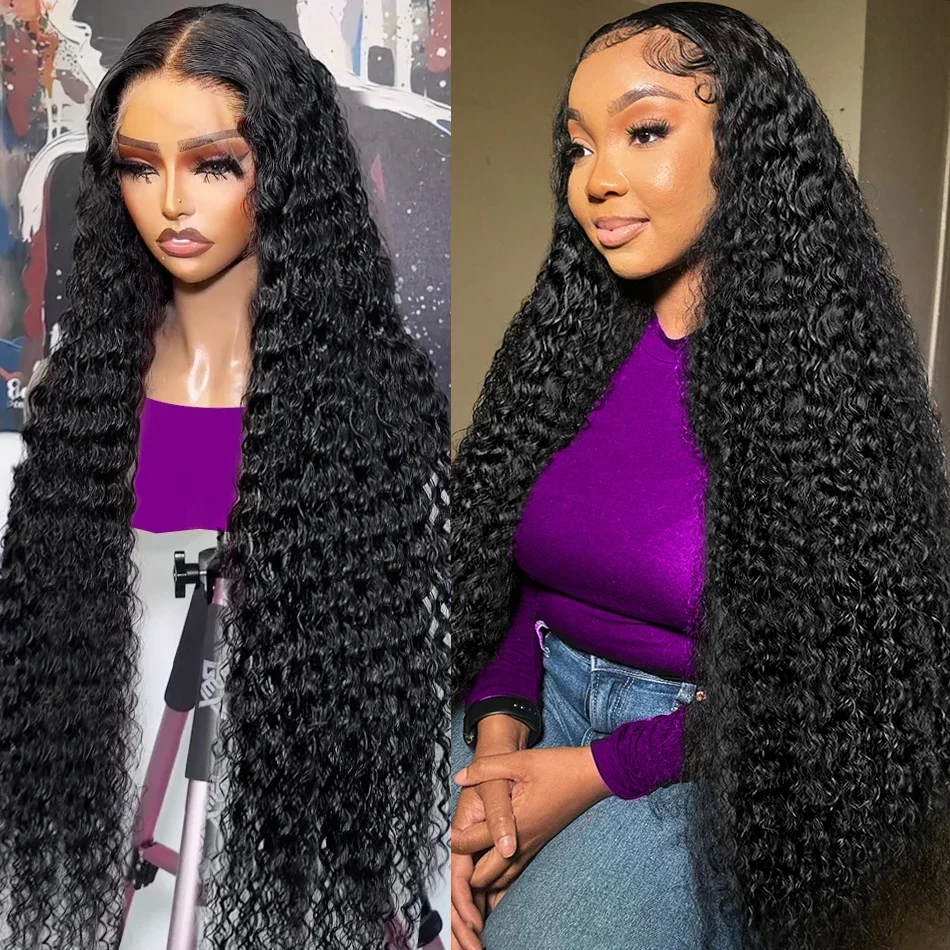 Transparent 13x4 Loose Deep Wave Frontal Wig 13x6 HD Lace Water Curly Human Hair Wig 5x5 Lace Closure Glueless Wig Ready To Wear