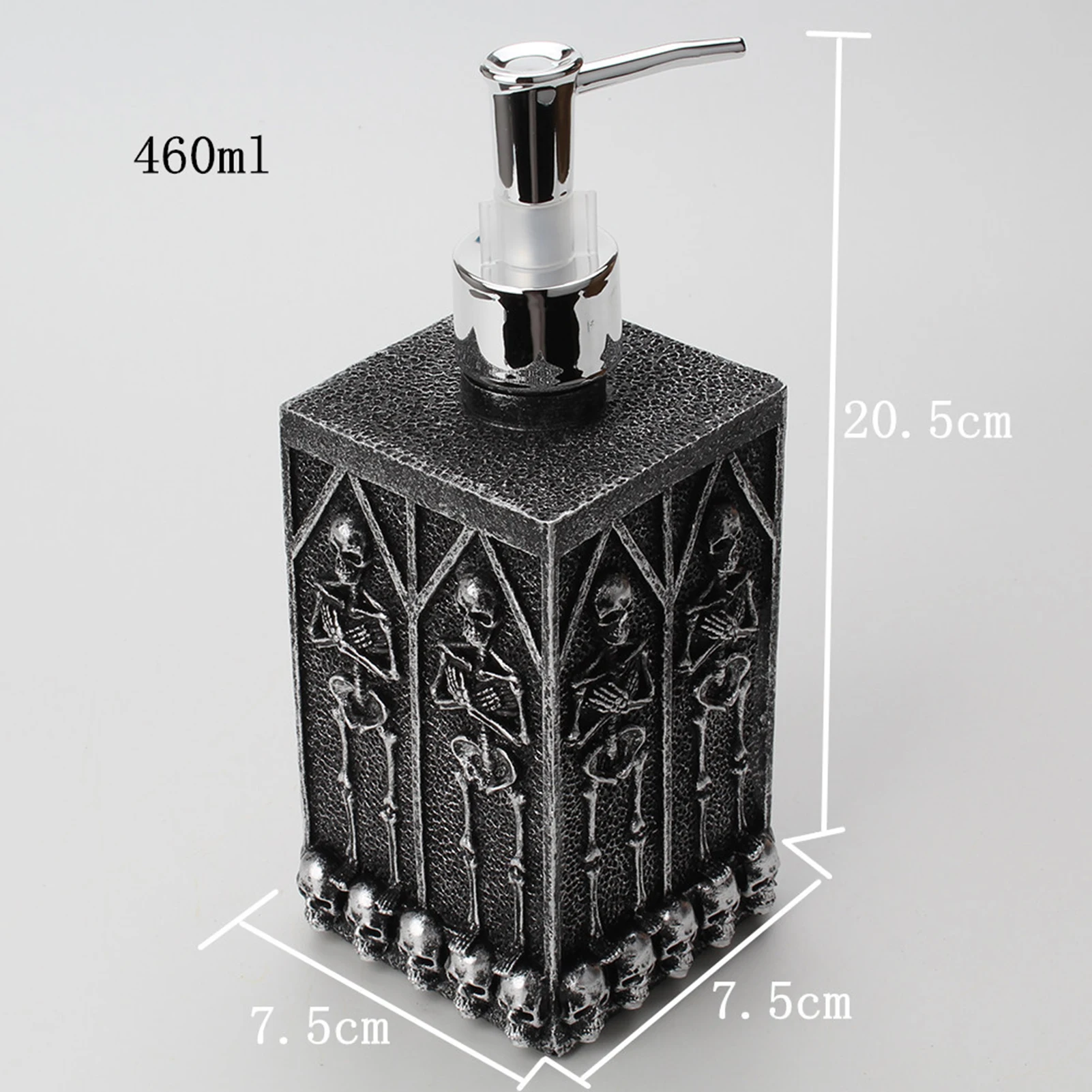 460ml Skeleton Soap Press Dispenser Vintage Gothic Style Resin Liquid Bottle for Home Kitchen Bathroom Sink Tool