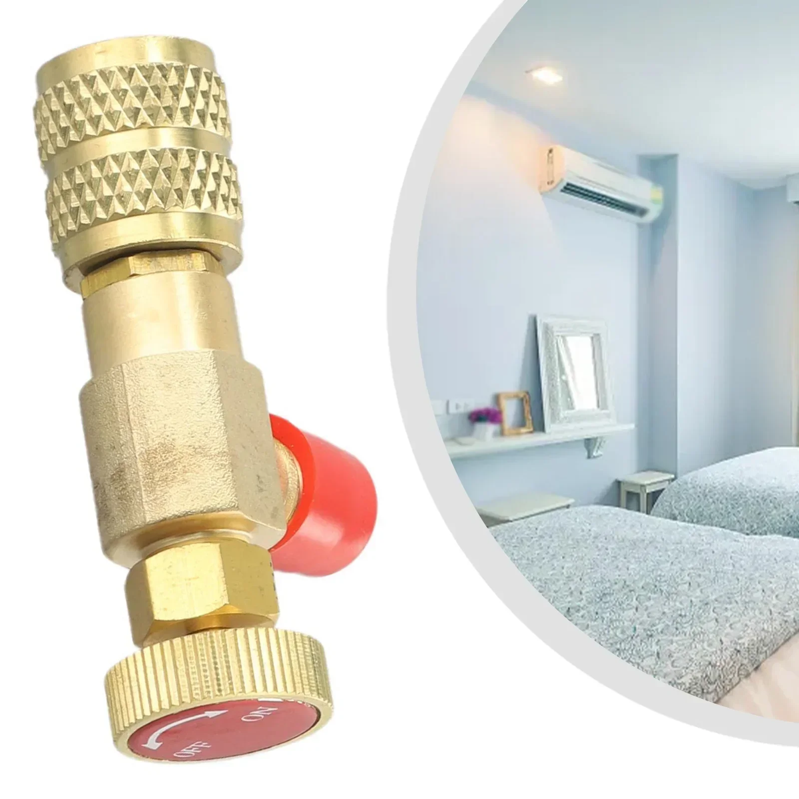 Válvula de Segurança Líquida Refrigerante para ar Condicionado R410a R32 Adaptador de Segurança de 16 Reparo de ar Condicionado Fluoreto Peça