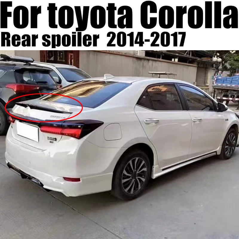 

spoiler for toyota Corolla 2014 2015 2016 2017 rear trunk Spoiler high quality ABS material Decorative landscaping spoiler