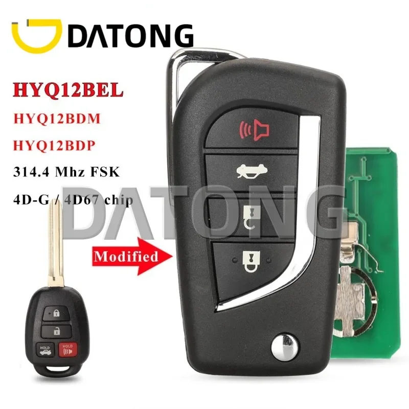 

CHANKey 314.4Mhz FSK G/ H Chip Modified Remote Flip Car Key For Camry Corolla Scion FR-S Toyota 86 HYQ12BDM HYQ12BEL HYQ12DP