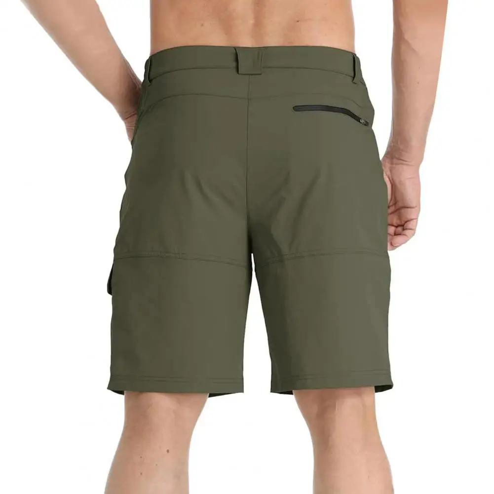 

Men Cargo Shorts Button Zipper Fly Multi-Pocket Design Outdoor Travel Shorts Pure Color Wide Leg Summer Casual Short Pants