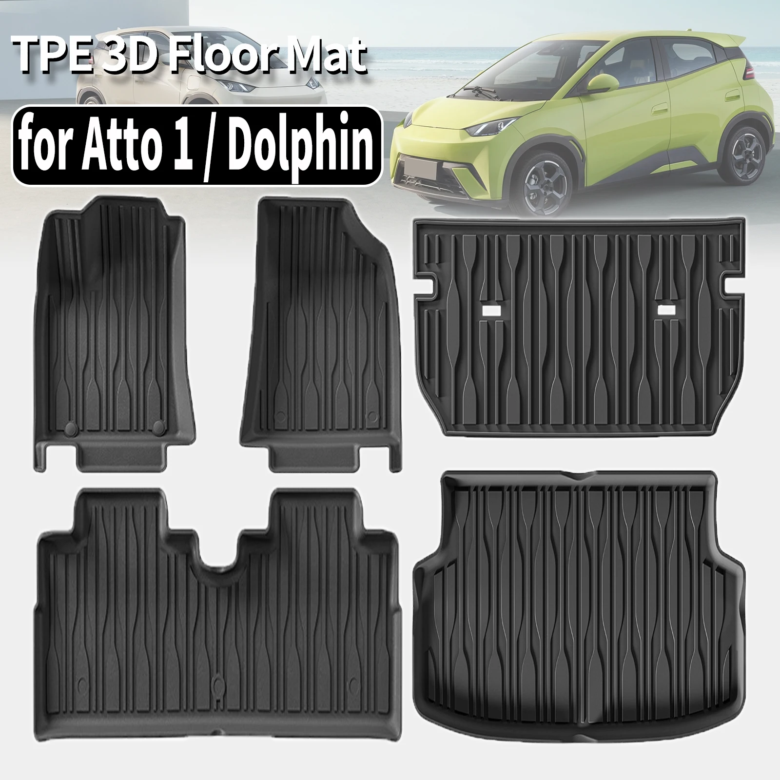 for BYD Dolphin Surf Dolphin Mini ATTO 1 Atto1 Seagull 2026 2027 Eco-Friendly Non-Slip TPE Car Mats Accessories