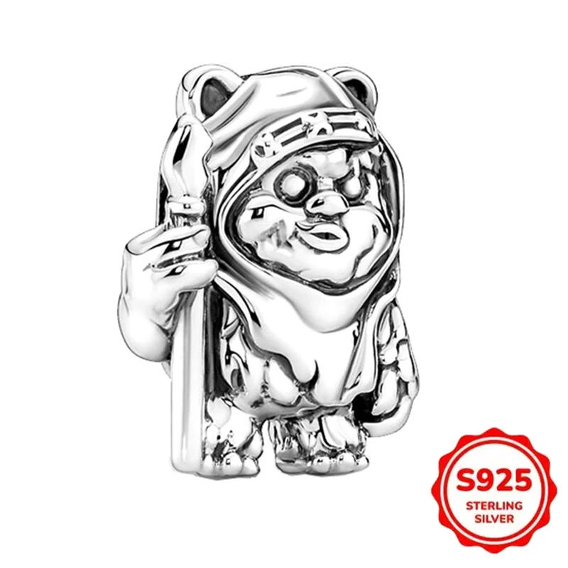 S925 Sterling Silber Star Wars Serie Charms Perlen Mandalorianer Helm Sturmtruppler Droide Anhänger Schlangenarmband DIY Schmuck Geschenk