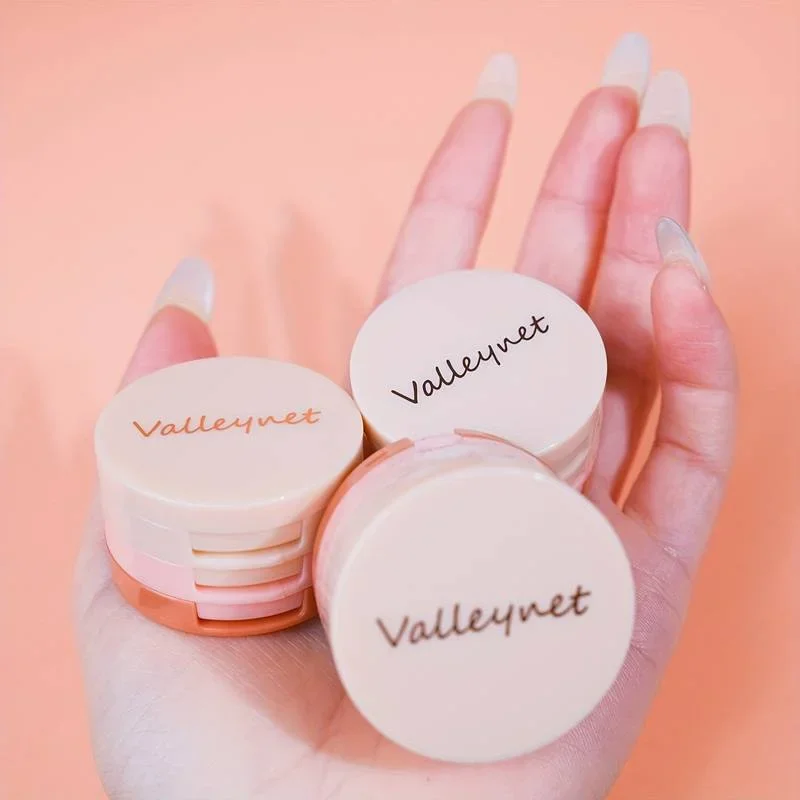 Valleynet Paleta de blush com iluminador fosco 3 em 1, sombra brilhante perolada, maquiagem facial multifuncional, cosméticos para mulheres