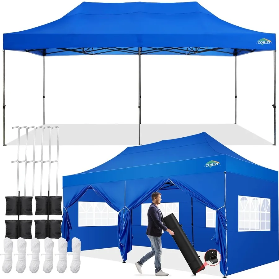 

10x20 Pop up Canopy Tent with 6 Sidewalls Waterproof Heavy Duty Commercial Grade Outdoor Shelter for Parties Garden Events and