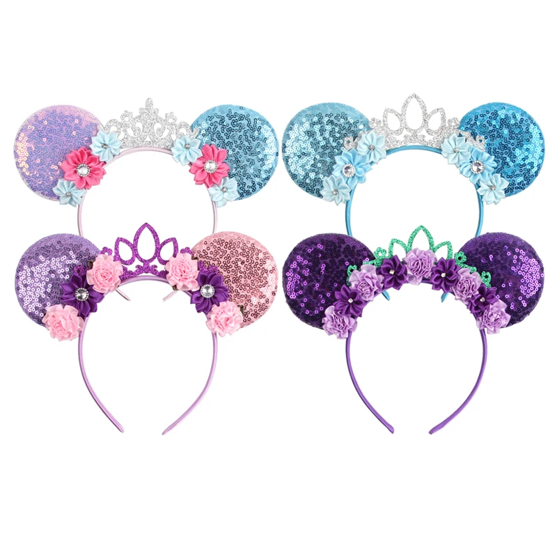 1 Stück Romantisches Prinzessinnen-Haarband Elegante Krone Blumendekoration Damen Party Festival Auftritt Haaraccessoires