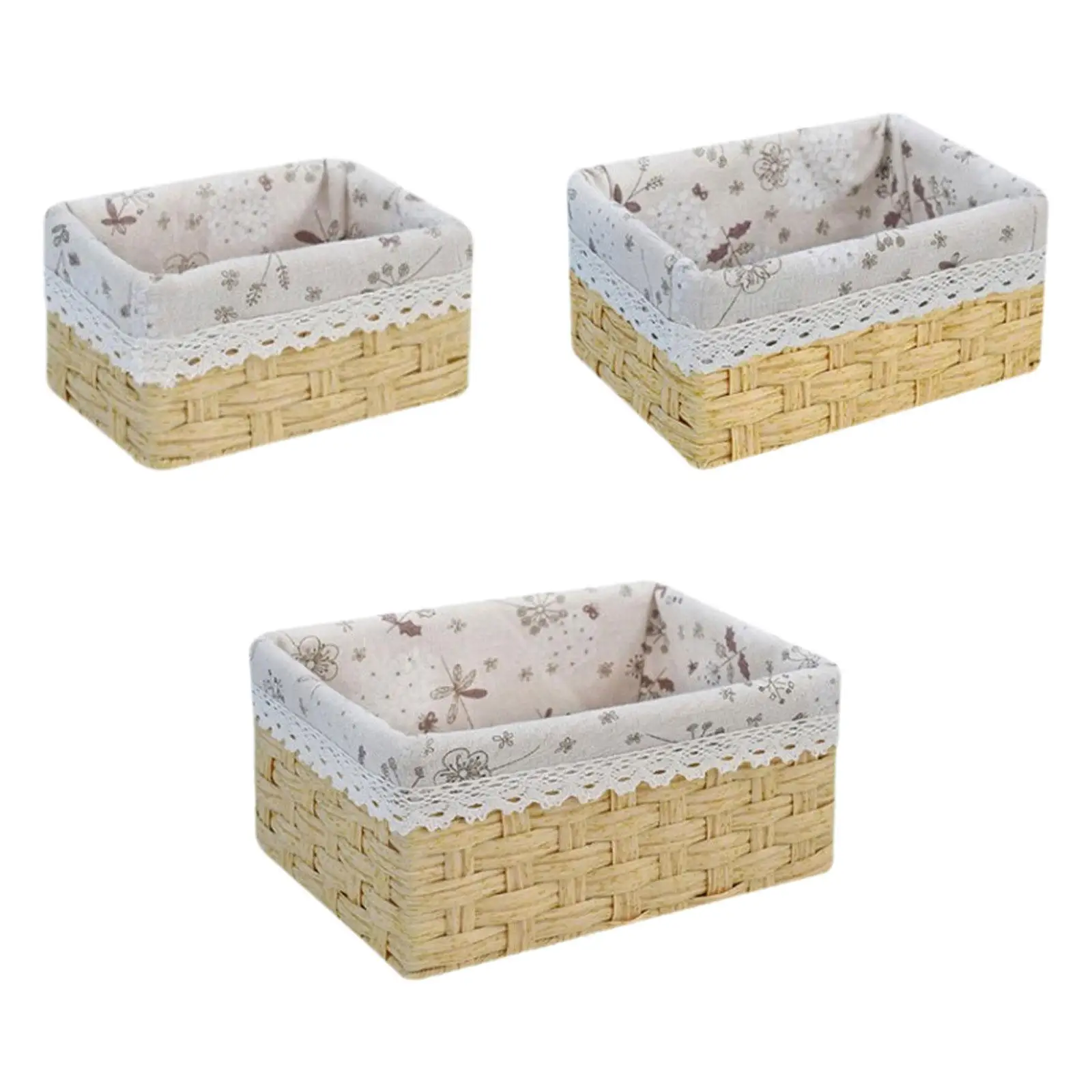 

Woven Basket for Home Decor with Cloth Liner Storage Basket Accessories for Fruits Drinks and Food Appetizer Perfume Coffee