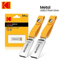 Kodak mini unidade flash usb pendrive u disco memória vara 128gb 64gb 32gb chave de armazenamento usb para pc com pulseira de couro presente