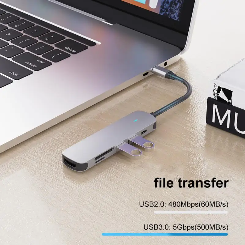 USB-концентратор 7 в 1, USB 3,0, 5 Гбит/с, 1000 Мбит/с