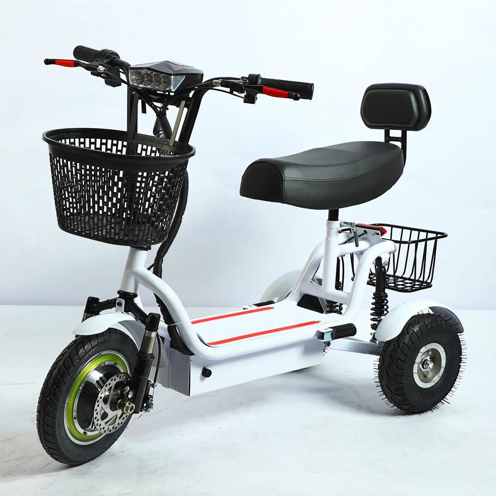 Electric Tricycle 12 Inch New Men and Women Adult Elderly Scooter Folding Mini Portable Battery Car