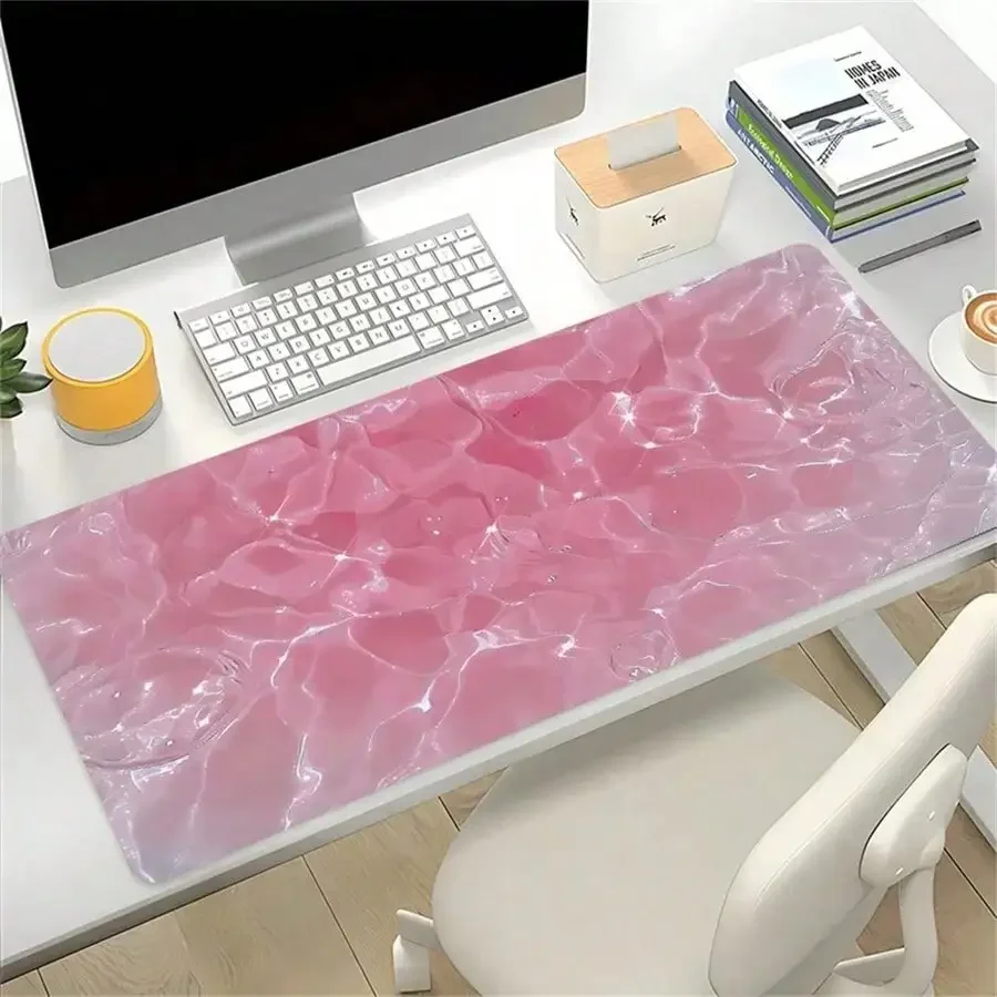 

Pink Fluid Water Ripple Design Mouse Pad Large Gaming Mousepad Oblong Rubber Base With Non-Slip HD Surface Desk Mat Ideal Gift For Women And Girls, Back To School Gaming Mouse Pad Desk Accessories Office Supplies Office Desk Accessories Mouse Pad For Desk