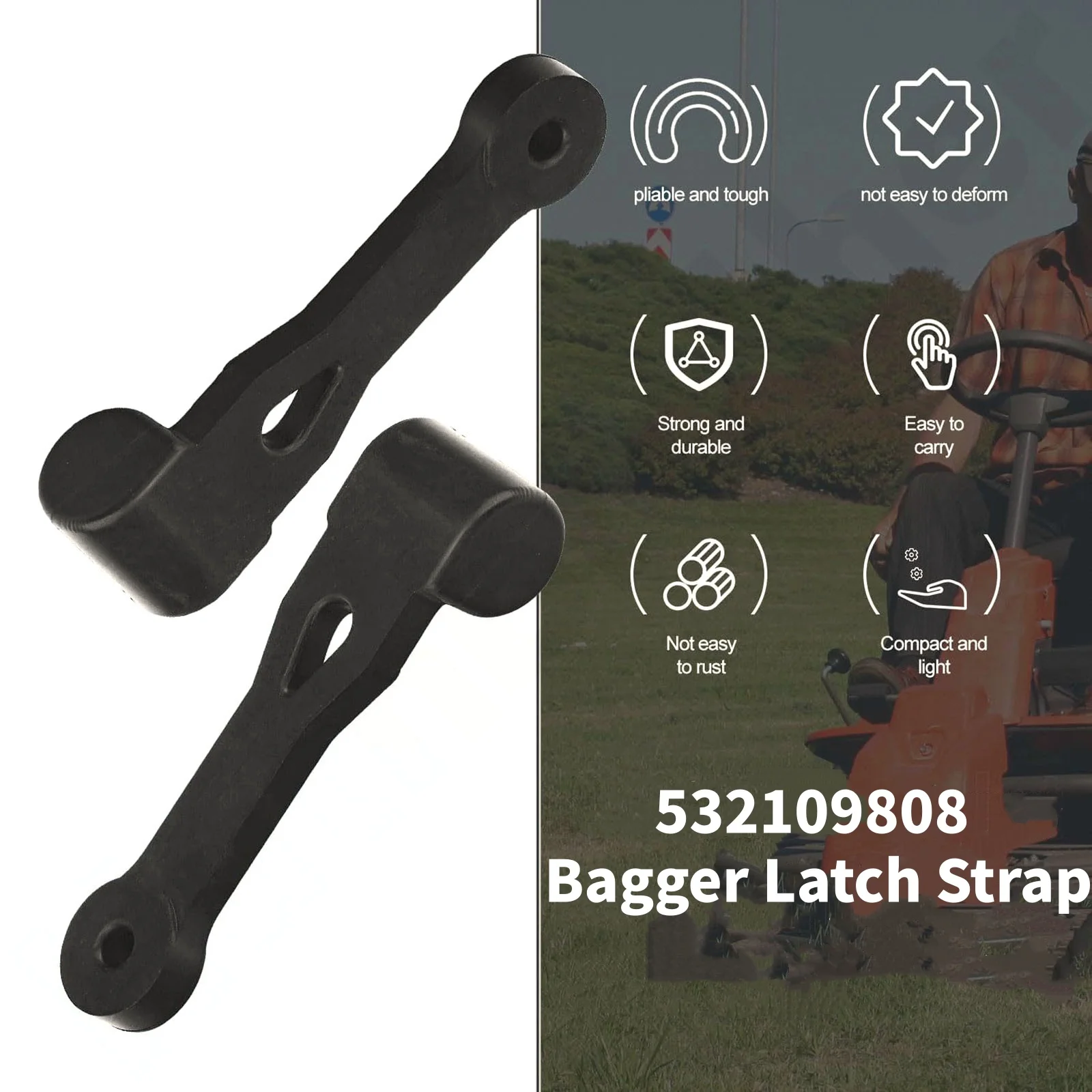 4 Piezas 109808X 532109808 Correa de Sujeción para Recogedor de Césped Craftsman Husqvarna Poulan Pro Weed Eater, Repuesto para Tractor Cortacésped
