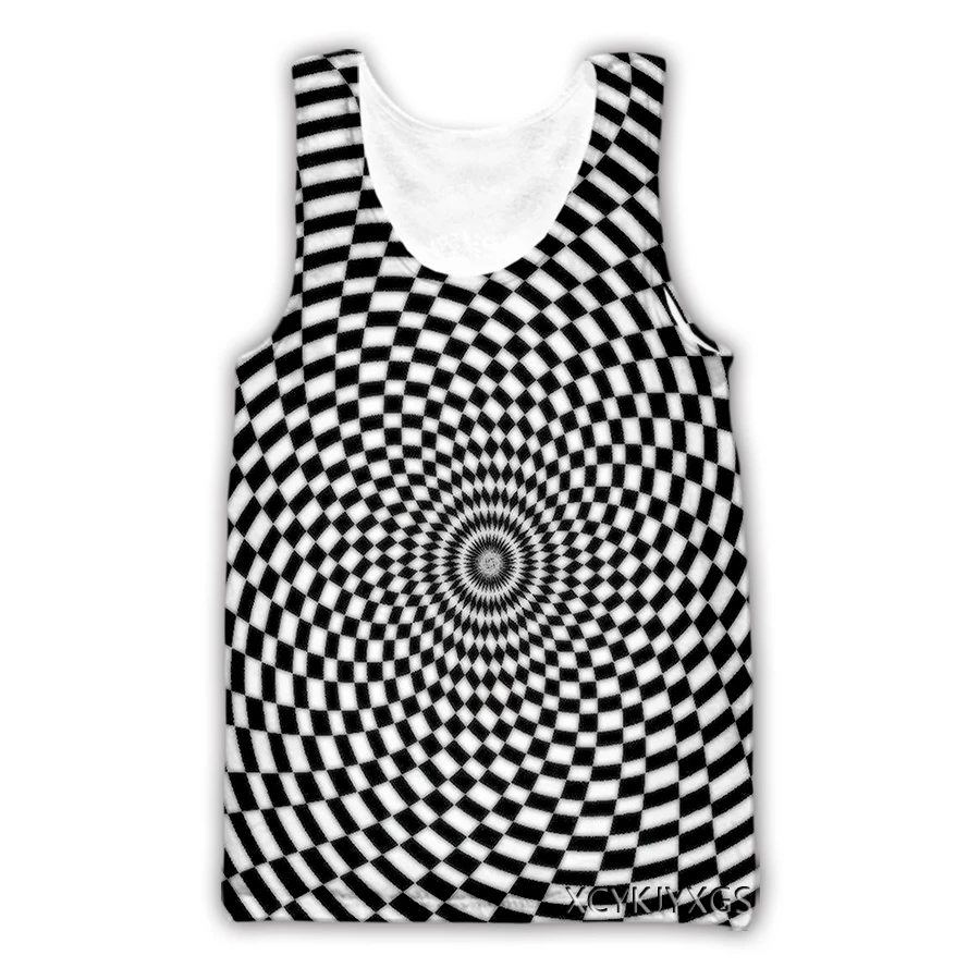 phechion New Fashion Men/Women Optical Illusion 3D Printed Sleeveless Vest Streetwear Men Loose Sporting Tank Tops A90