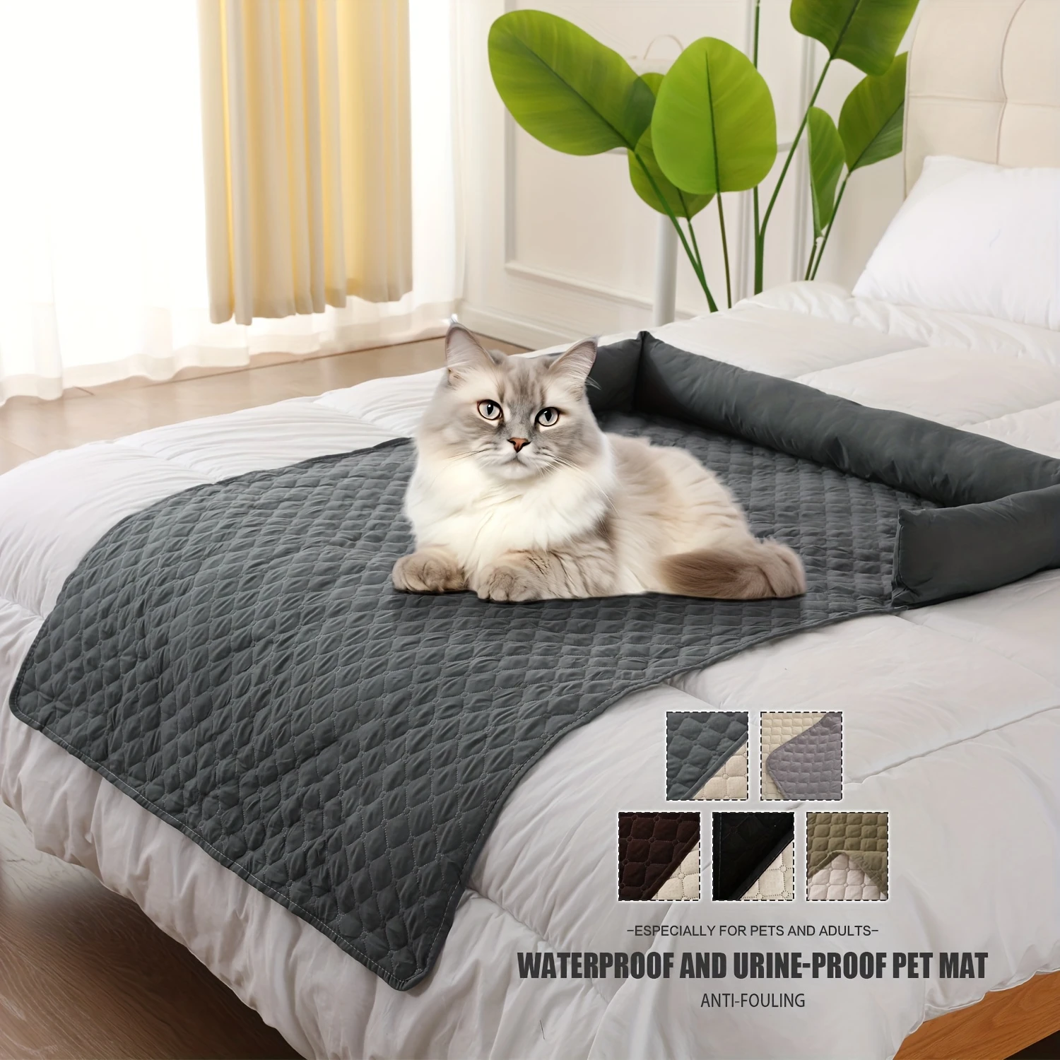 

Plaid Waterproof Pet Mat for Cats & Dogs - Water-Resistant Sofa, Bed, Car Seat Cover - Multi-Use Pet Pad with Special Features f