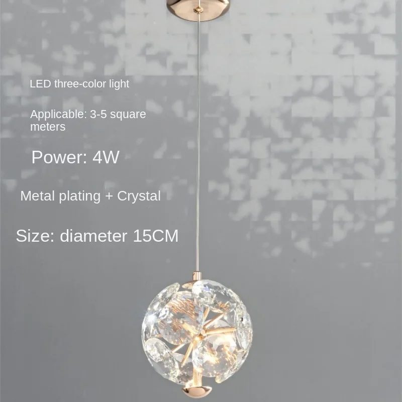 Modern Luxury Bedroom Bedside Light Living Room Sofa Background Wall Decorative Light Creative Dandelion Crystal Wall Light