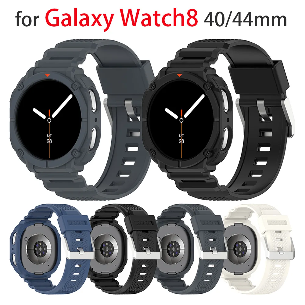 

Для Samsung Galaxy Watch 8 ремешок с защитным чехлом подходит для часов 8 40 мм SM-L320 44 мм SM-L330 ремешок для часов 2 в 1