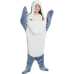 Pajamas for Children  Girl Cartoon Shark Sleeping Bag Full Body Kid's Blanket Loungewear