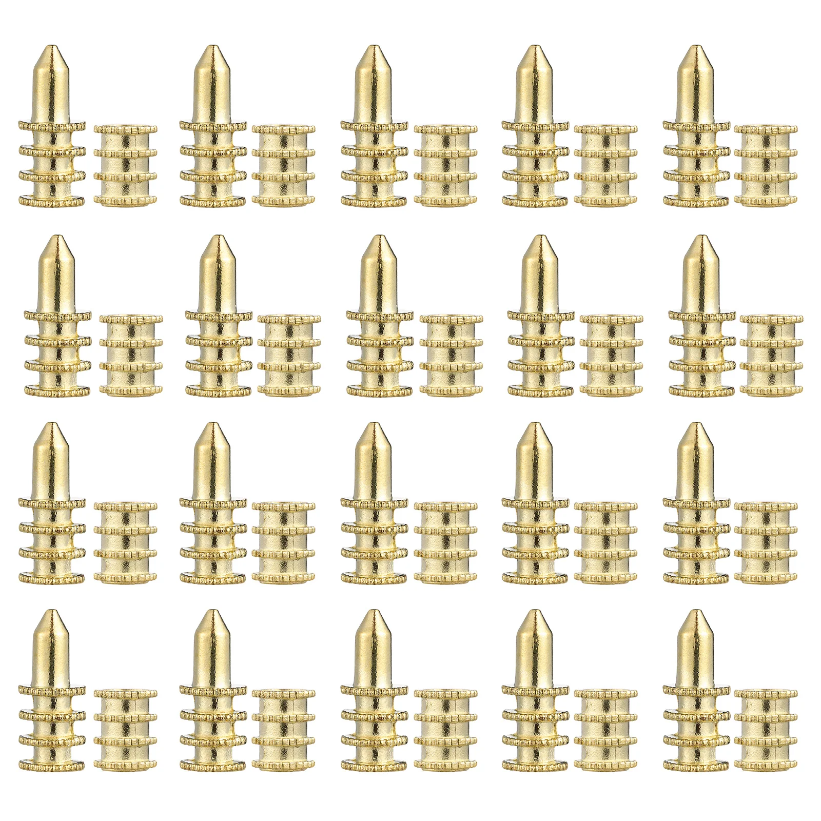 20 Pcs Copper Sets Dowel Aligner Table Leaf Positioning Rod Pin Zinc Alloy Alignment Bolt Sleeve