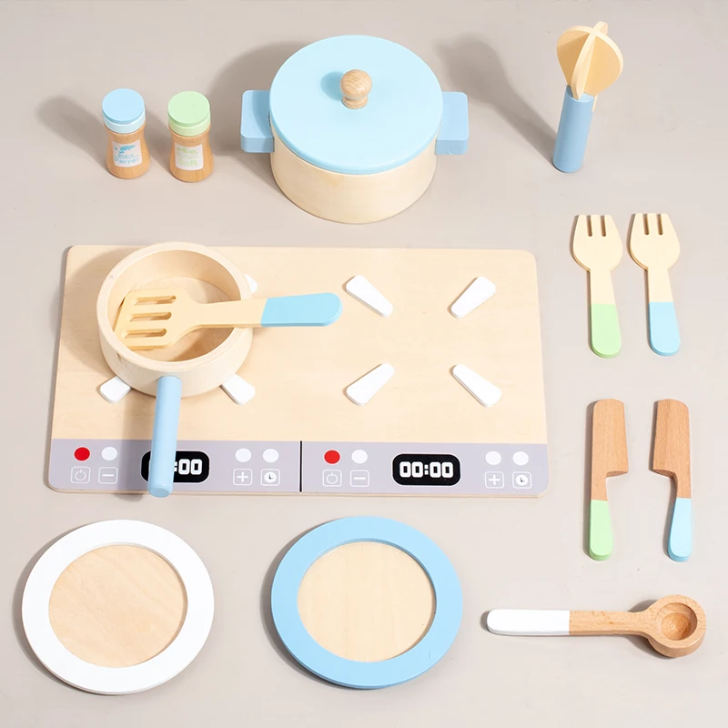 Casa de juegos de madera para niños, juguete educativo de simulación, cocina, regalo