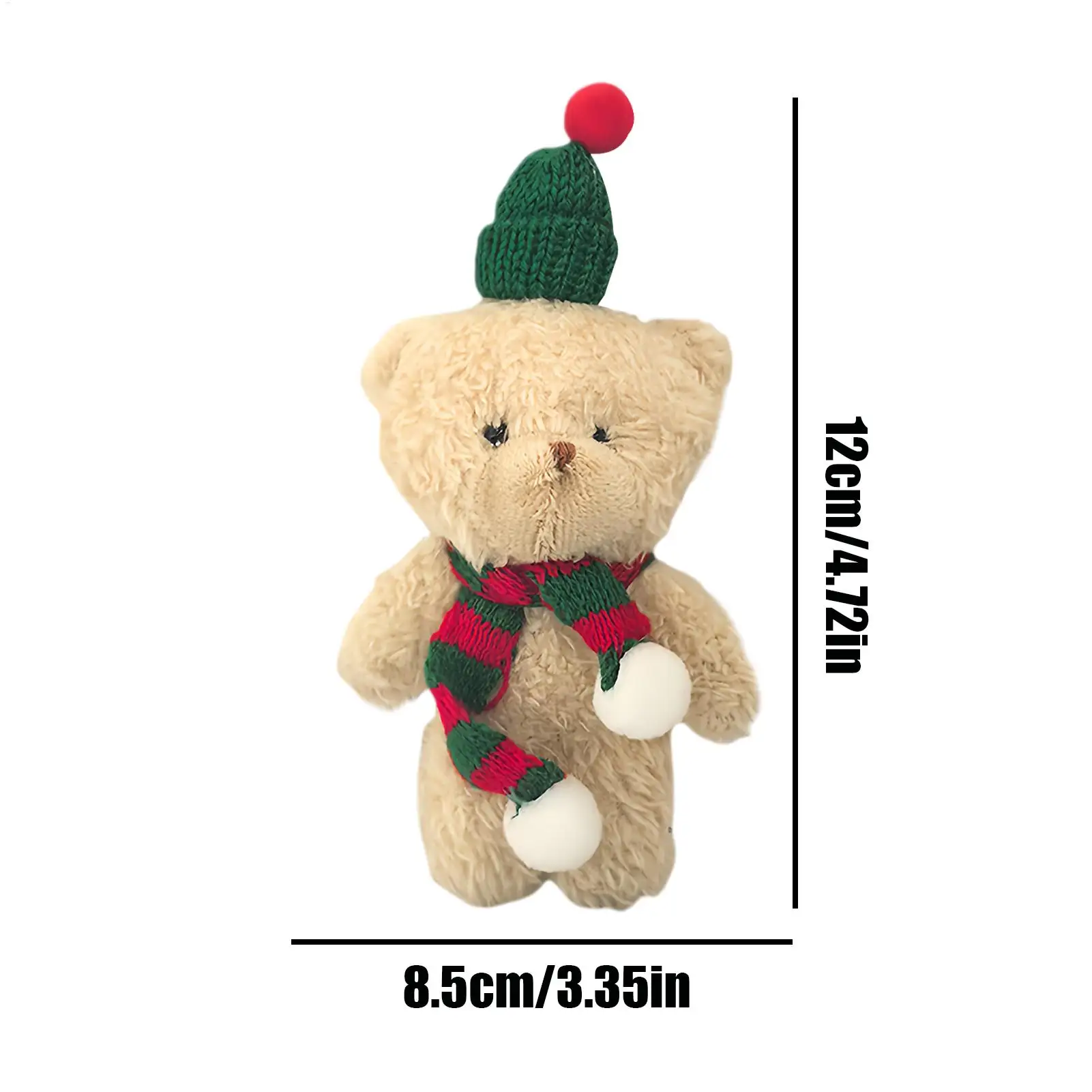 Purse Charm Soft Bear Backpack Decorations Plush Doll Pendant With Scarf And Hat For Kids Adults Boys Girls Birthday Graduation