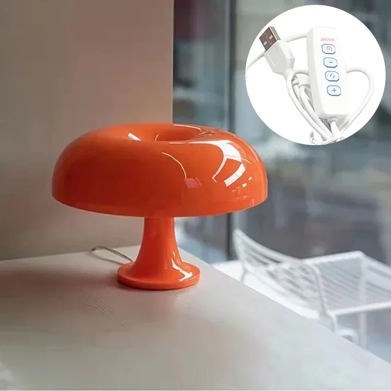 

USB 5V Italy Designer LED Mushroom Table Lamp for Hotel Bedroom Bedside Living Room Decoration Light Modern Minimalist Desk Lamp