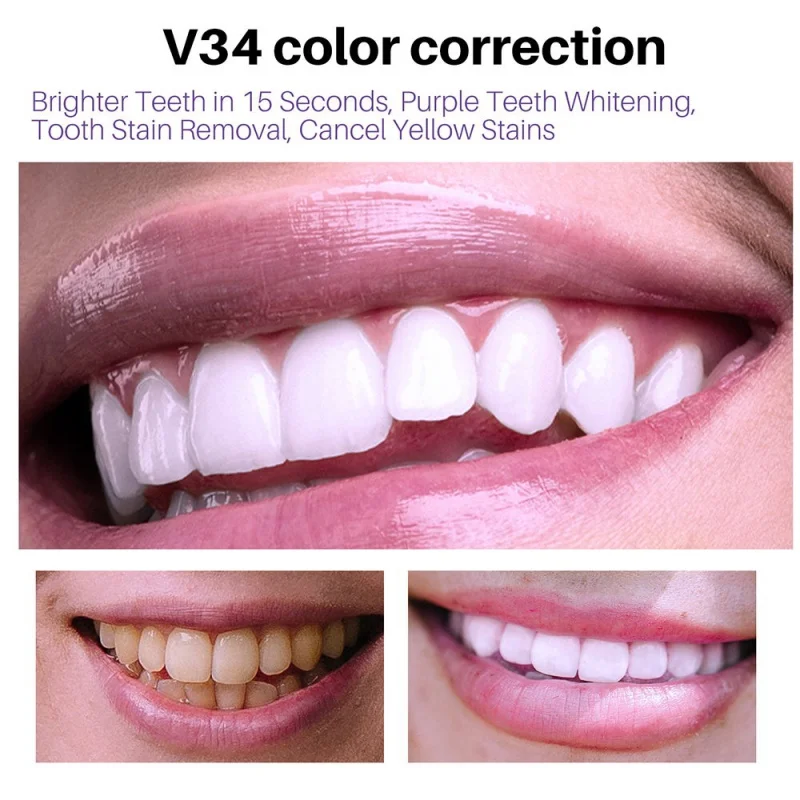 V34 50ml Mousse Toothpaste Teeth Cleaning Corrector Teeth Teeth Whitening Brightening Reduce Yellowing Cleaning Tooth Care