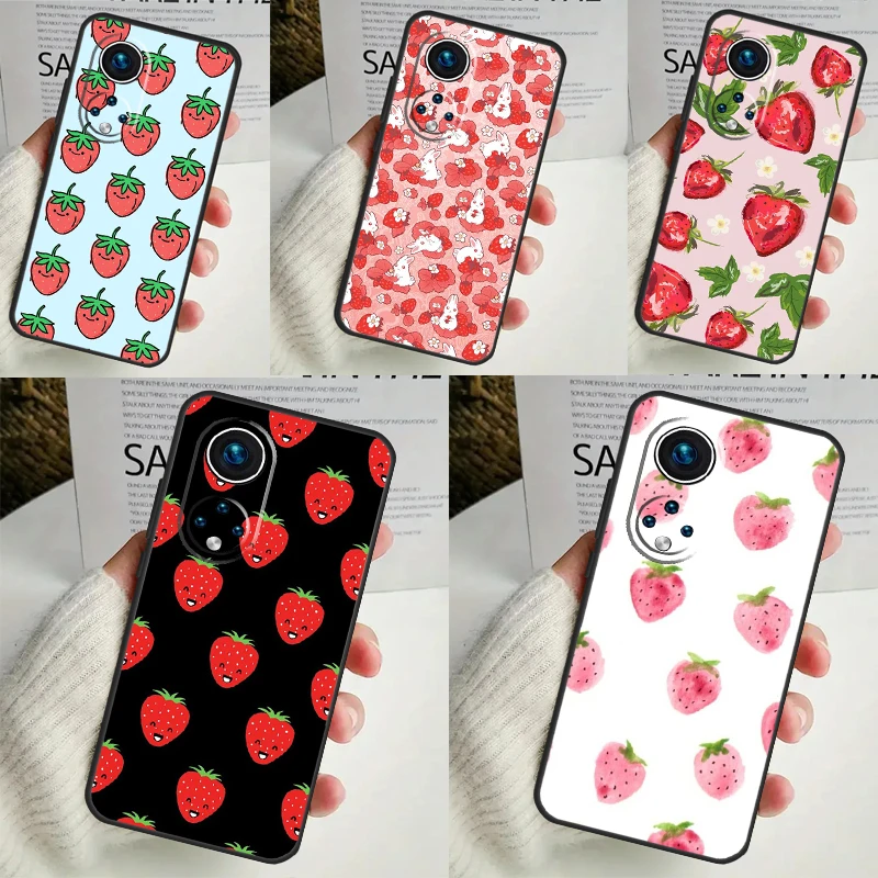 

Cute Strawberry Case For Honor X8a X9a X6a X7a X6 X7 X8 X9 X9b X8b Honor 70 50 90 Lite Magic 5 6 Pro Cover