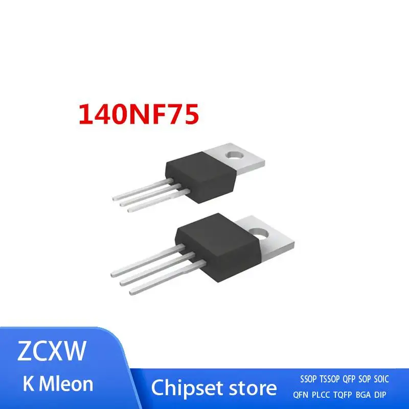 10PCS/LOT STP140NF75 P140NF75 140NF75 TO-220 140A 75V