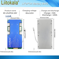 LiitoKala 8S-24V100A-BMS LiFePO4 Battery Uart series heat passive balance function with automobile starting power supply