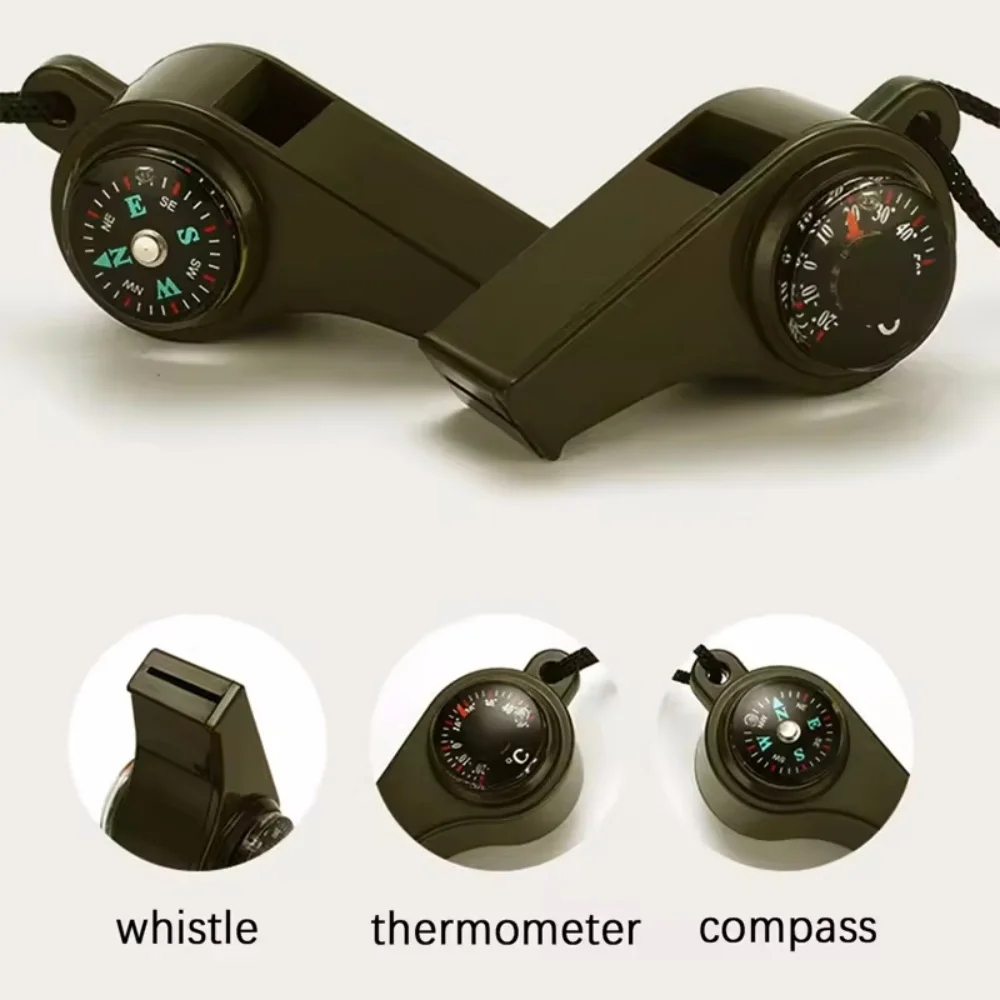 Jungle Emergency Survival Whistle Compass Thermometer Referee Cheerleading Whistle Sporting Goods Camping Hiking Outdoor Tools