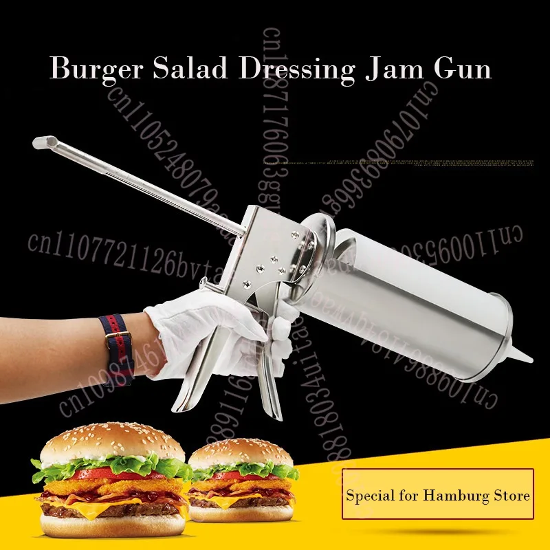 Moldeo de ensalada de hamburguesas, pistola de mermelada aflojada, Manual, de acero inoxidable, comercial, salsa de tomate, máquina de mermelada aflojada para juntas de hamburguesa