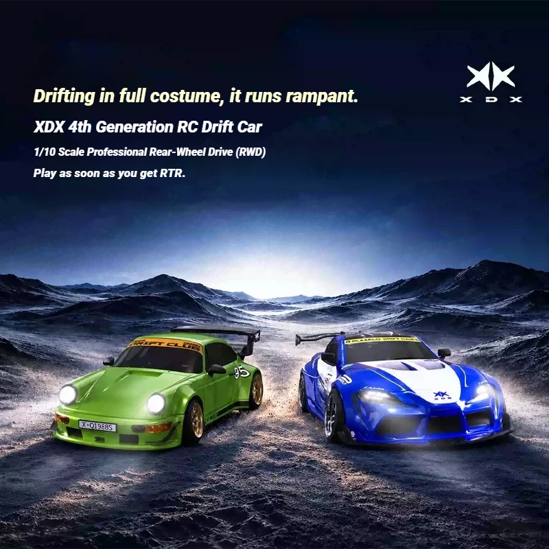 LL L 1:10 XDX A90 964 RC Drift Racing Car Full‑Proportional Brushless Rear-Drive With Simulated Roll Cage Hobby Vehicle For Adul