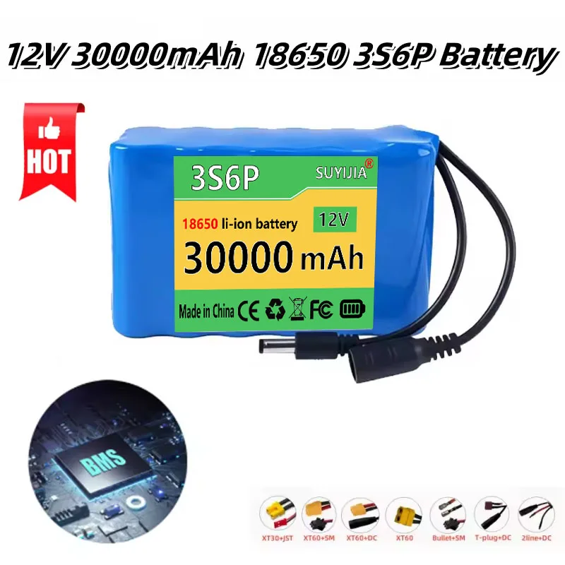 3S6P 12V 30000mah 100% Original Lpega18650 Lithium Ion Rechargeable Battery Pack for Motorcycle Spray and Other Equipment