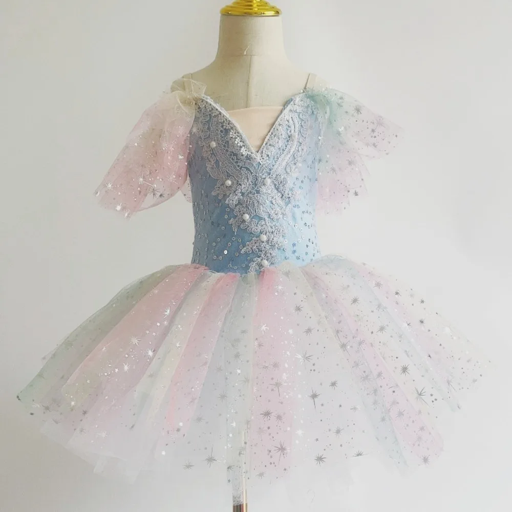 Party Kids Clothes Stage Costumes Performance Princess Fairy Children Clothing Leotards for Girls Dress Ballet Tutu Dance Wear