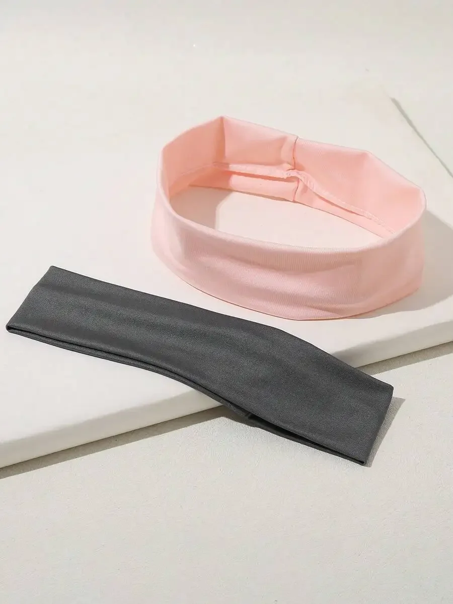 

6pcs Women Solid Sports Hairband Elastic Headband for Yoga Running Gym Casual Wear