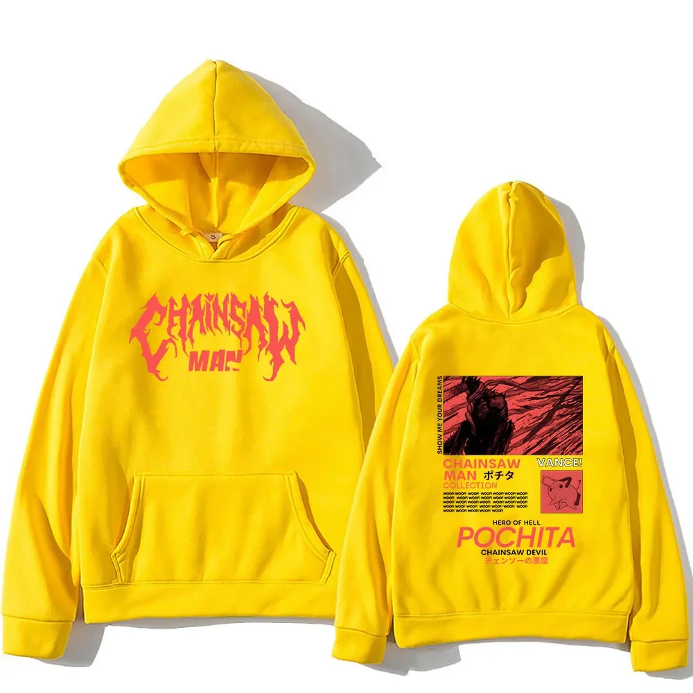 Men\'s popular chainsaw hooded sweatshirt printed hoodie long sleeved new top cartoon print Gothic streetwear 2024