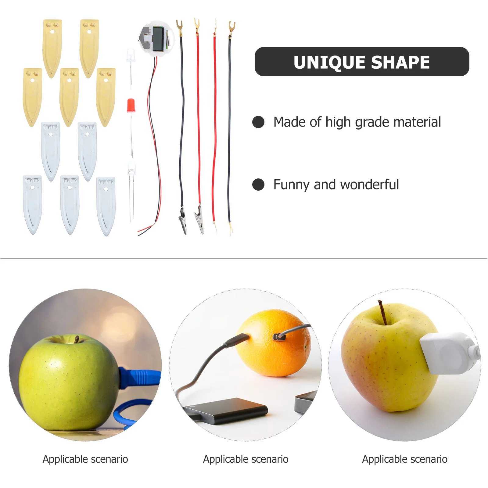 Juguete educativo Frutas Generación de energía Kit experimental Dispositivo Suite Ciencia del metal