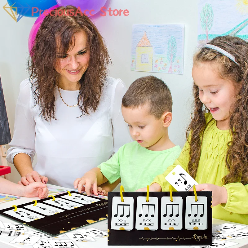 72Pcs Music Learning Cards Rhythm Education Flashcards Toy For Kids Early Learning Training