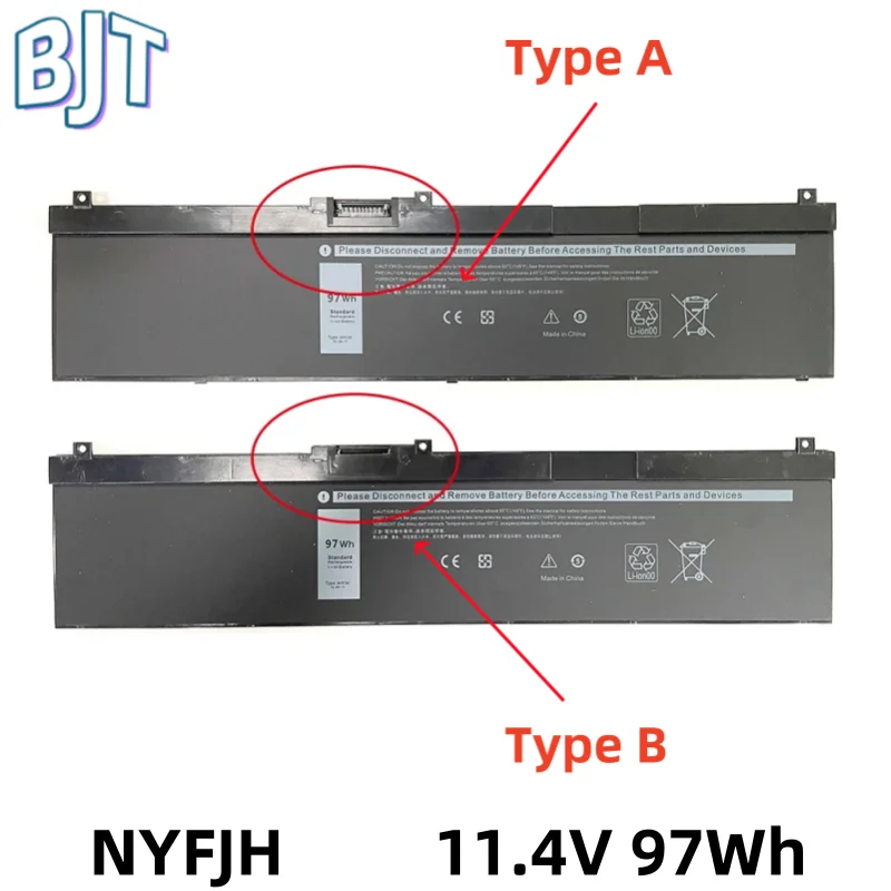 

11.4V 97Wh NYFJH Laptop Battery New for Dell Precision 7530 7730 7540 7740 Series Notebook P34E P74F Series 5TF10 0WMRC GW0K9