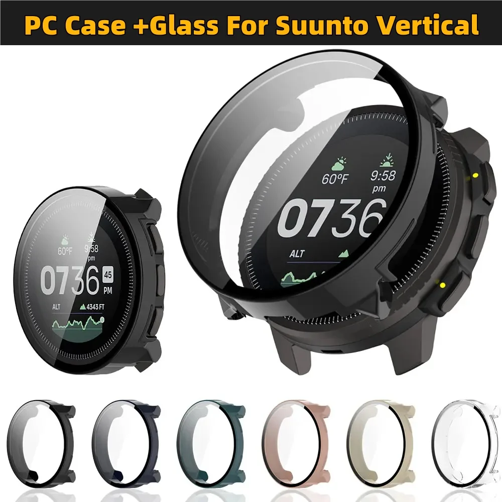 Glass + PC Case For Suunto Vertical All-around Bumper Anti-scratch Protective Cover + Screen Protector for Suunto Vertical