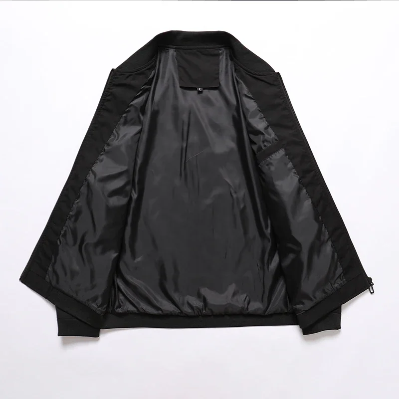 حجم كبير الرجال سترة سوداء معطف الخريف الشتاء سترة طويلة الأكمام 5XL 6XL 7XL 8XL ملابس خارجية فضفاضة غير رسمية كبيرة الحجم الرجال الملابس #4