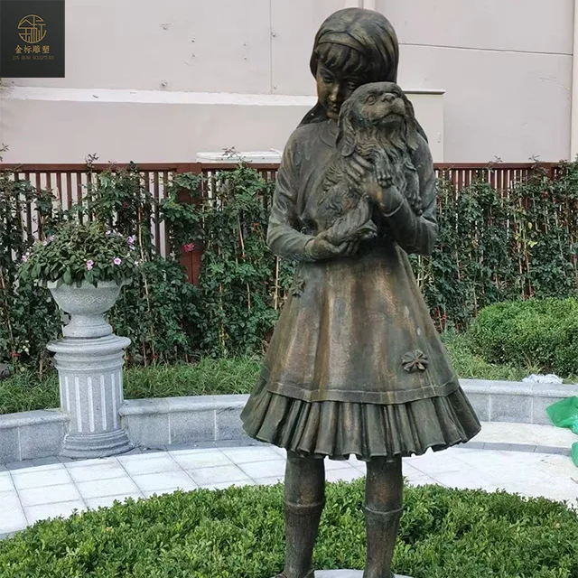 Outdoor Garden Decor Polished Bronze Female Art Sculpture Statue Team Designed Customer Logo