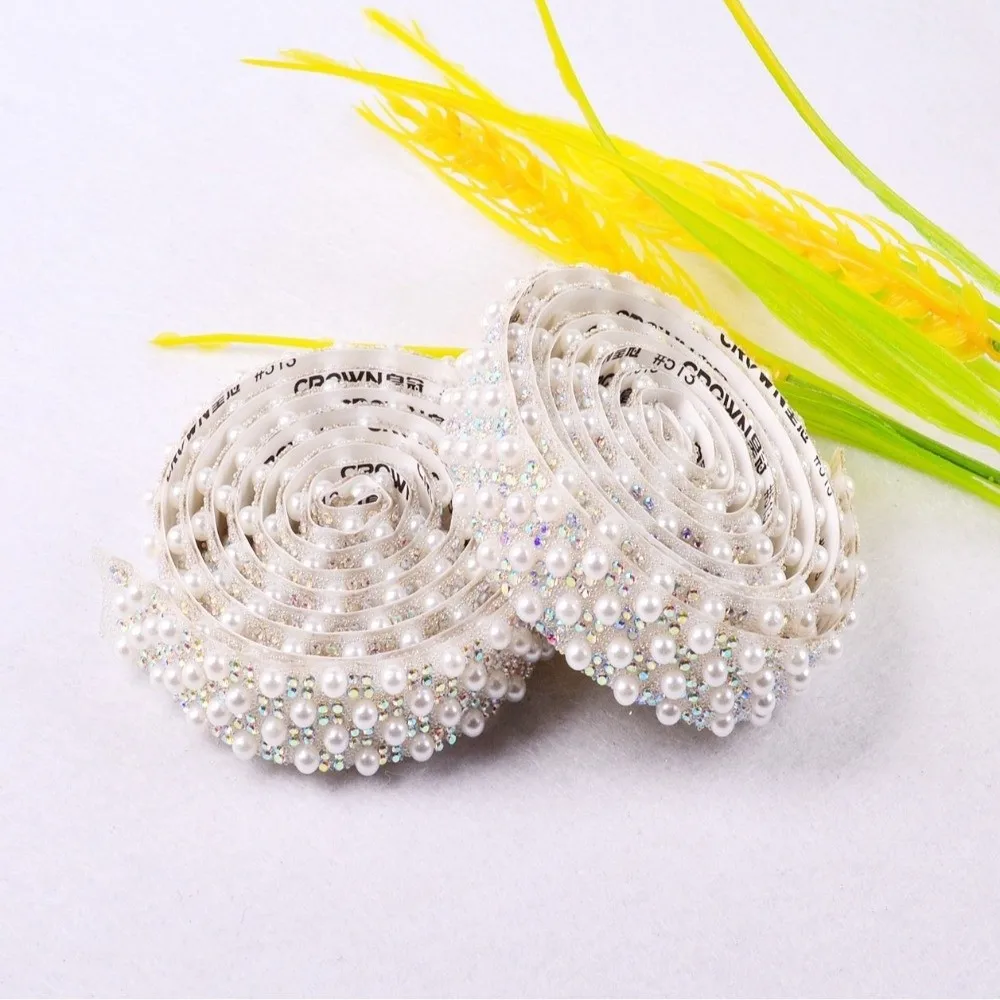 

1 Yard Sewing Accessories Self-Adhesive Rhinestone Tape DIY Arts Crafts Diamond Ribbon Colorful Glitter Rhinestones Trim Tape