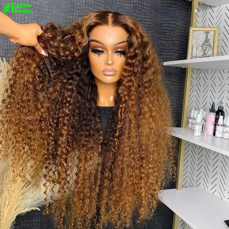 deep wave highlight wig human hair wigs curly hair 13x6 lace frontal wig deep wave water wave cheap wigs on sale