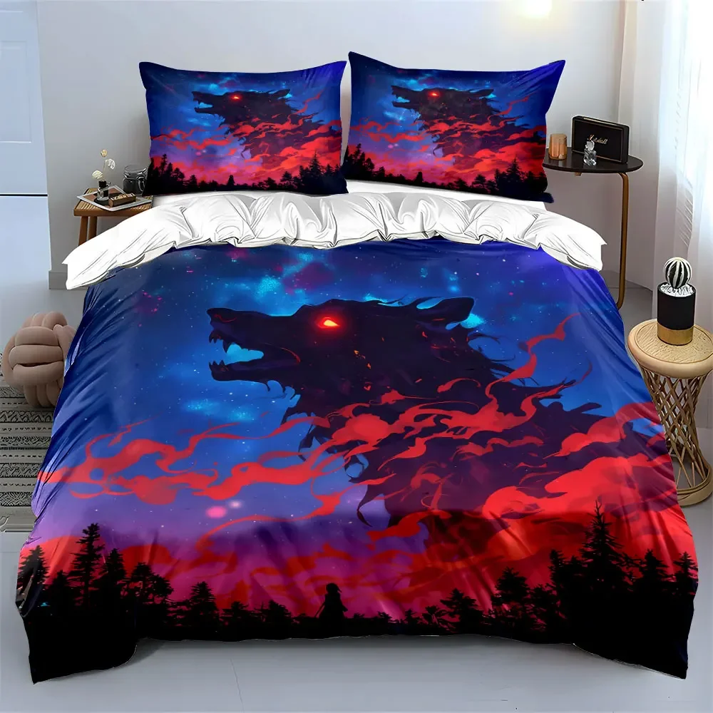 

"Fantasy Wolf Art Decor Set" Soft Comfortable Duvet Cover Bedding Set Included 1*Duvet Cover & 2*Pillowcases, gift