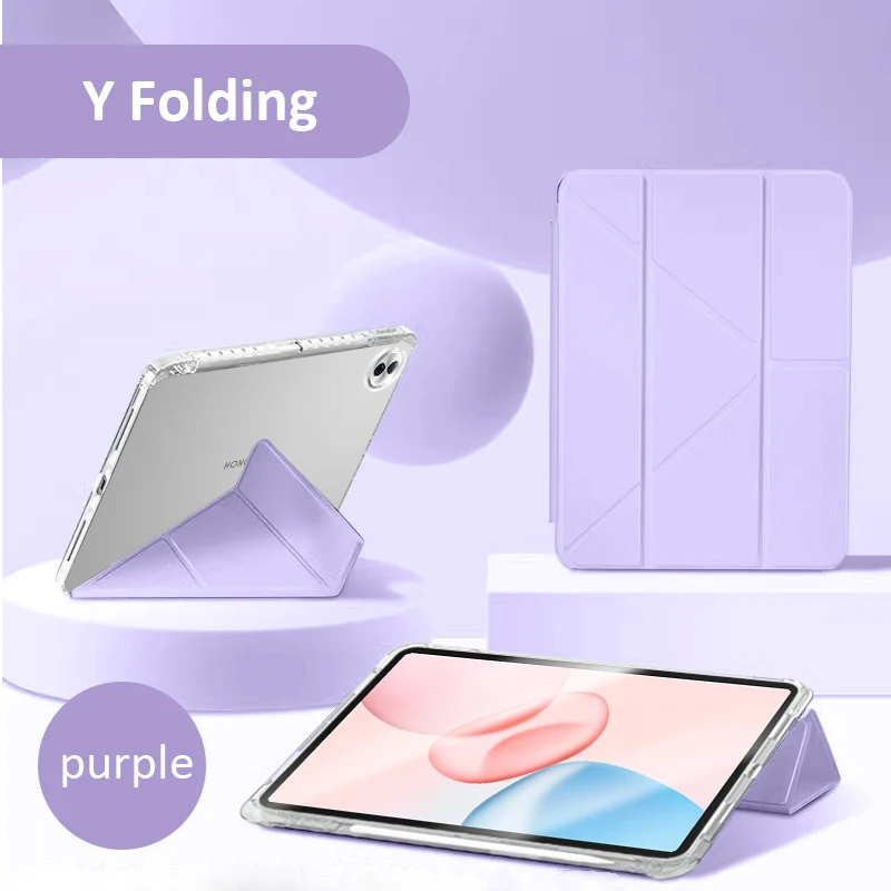 حافظة لهاتف Honor Pad 10 حافظة ذكية قابلة للطي من الأكريليك غطاء خلفي صلب لهاتف Coque Honor Pad 10 12.1 بوصة 2025 مع حامل قلم رصاص