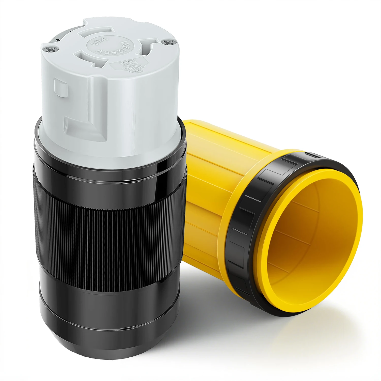 

50A RV Power Female End Plug Receptacle Kit NEMA SS2-50R Twist Lock Plug with Boot 125/250V Shore Power Connector Replacement