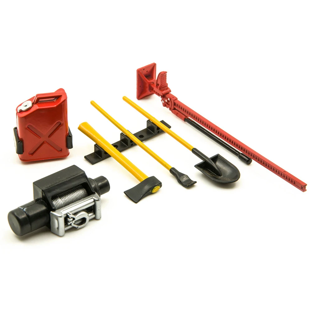 YEAHRUN Plastique Simulé Mini Outils pour Axial SCX10 Wraith TRX-4 1/10 Télécommande Modèle RC Voiture Décoration Pièces